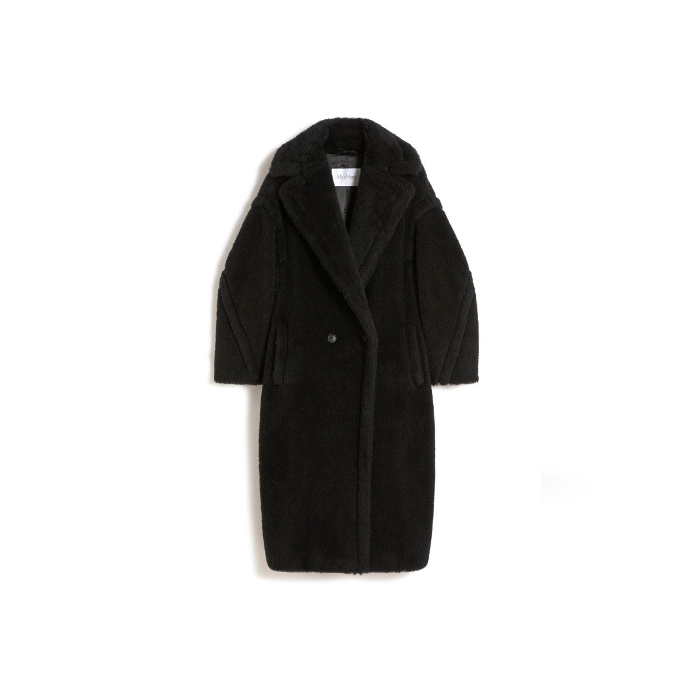MAX MARA TEDDY BEAR ICON COAT IN ALPACA AND WOOL BLACK 1016055206008